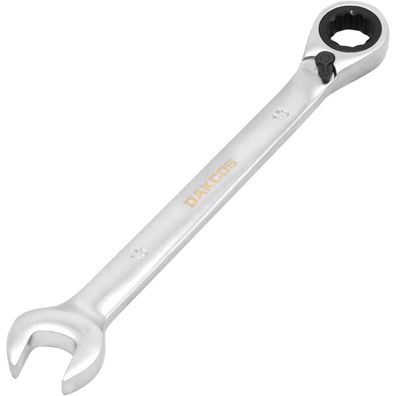 DAKCOS Kombi-Ratschenschlüssel 13mm Umschaltbar, CR-V, mattierte Chromoberfläche