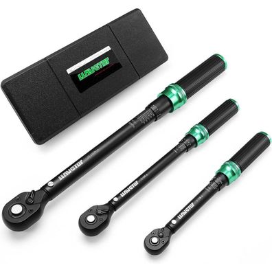 Llavetor 3-teiliger Drehmomentschlüsselsatz 1/4, 3/8, 1/2 Zoll für Fahrrad