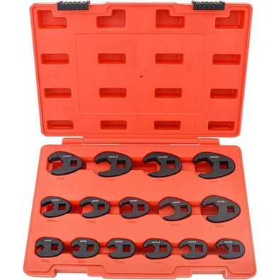 Gunpla 15-tlg. Hahnenfußschlüssel Satz Schwarz Metrisch 8-24mm mit 3/8" und