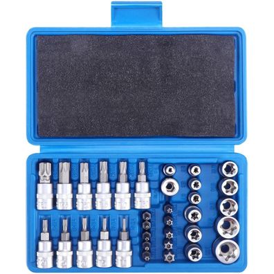 Faankiton 34-teiliges Torx Nuss & Bit Steckschlüssel Set, Innen- und Außentorx