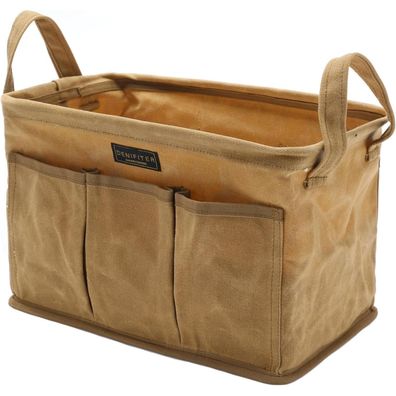 Denifiter Werkzeugtasche aus gewachstem Segeltuch, faltbar, 7 Taschen, Khaki