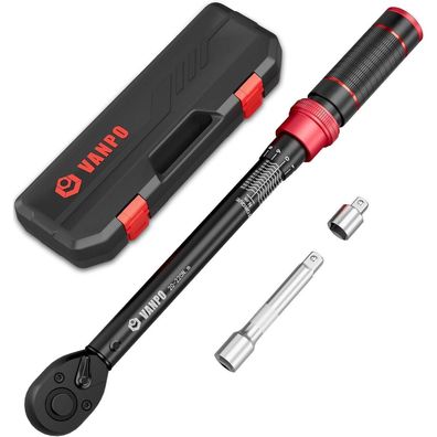 VANPO 1/2 Zoll Drehmomentschlüssel Set 20-220Nm, 3-teilig mit Zubehör