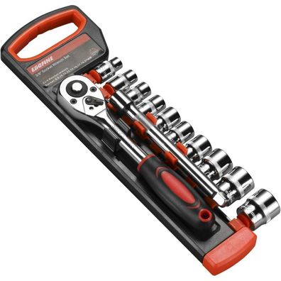 Egofine 12-teiliges 3/8 Zoll Ratschen-Steckschlüssel-Set mit 10 Stecknüssen und