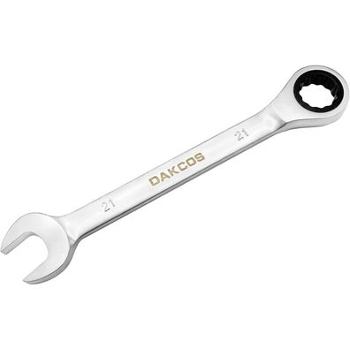 DAKCOS Kombi-Ratschenschlüssel 21mm Metrischer Ratschenringmaulschlüssel CR-V