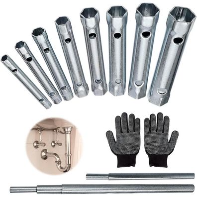 Choonjin 10-tlg. Rohrsteckschlüssel-Set mit Handschuhen