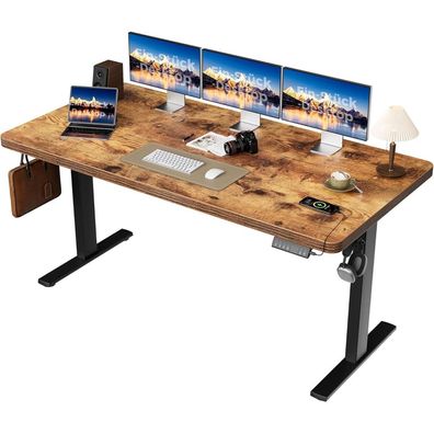Agliestic Höhenverstellbarer Schreibtisch 160x80cm mit 2 Motoren, 28mm