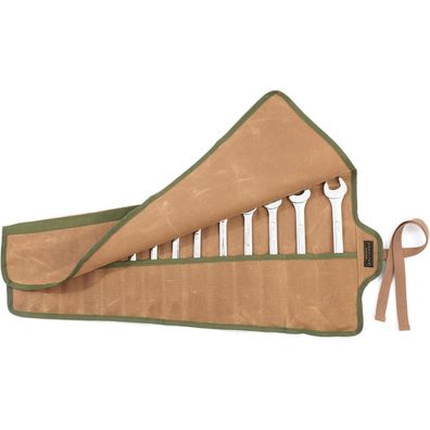 Denifiter 15 Taschen Werkzeugrolle, 16oz gewachstes Segeltuch, Khaki