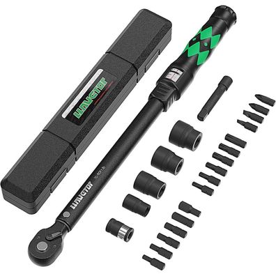 Llavetor 3/8 Zoll Drehmomentschlüssel Set (23-tlg.) 20-110 Nm für Fahrrad