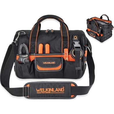Welkinland Kleine Werkzeugtasche für Elektriker, 33 cm, strapazierfähig und mit