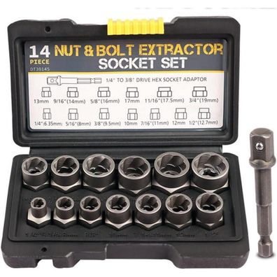 Lslansoon 13-teiliges Radmuttern-Entferner-Set mit 9,5mm Vierkant-Antrieb und