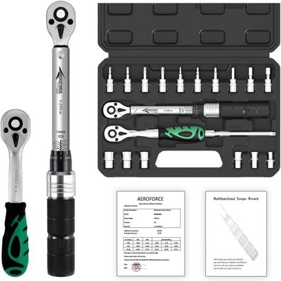 Aeroforce 1/4 Zoll Drehmomentschlüssel-Set, 19-teilig, 5,0-25,0 Nm