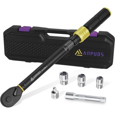 ANPUDS 1/2 Zoll Drehmomentschlüssel Set (20-220NM) mit 6 Teilen, Verlängerung