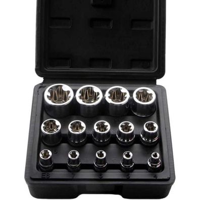 Jtzxjjx 14-teiliger E-Torx Steckschlüsselsatz (E4-E24) mit 6.3mm, 10mm, 12.5mm
