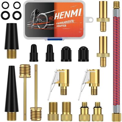 HENMI Fahrradventil Adapter Set HMV-Y03 - Universell für alle Ventile, inkl