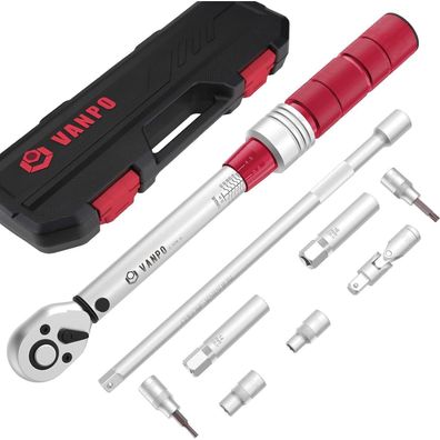 VANPO 3/8" Drehmomentschlüssel Set (5-60 Nm) für Bike & Motorrad