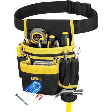 Ivodeela Werkzeuggürtel Herren, Magnetische Werkzeugtasche mit 13 Taschen