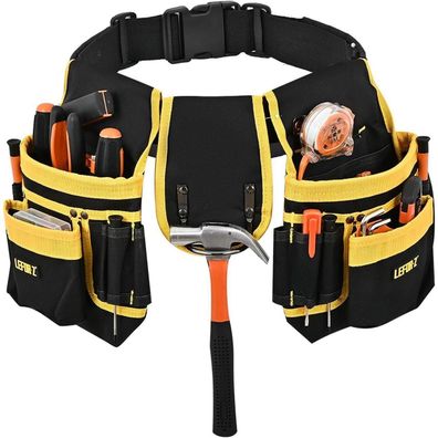 Ivodeela Werkzeuggürtel Herren mit 26 Taschen - Robust, Verstellbar & Abnehmbar