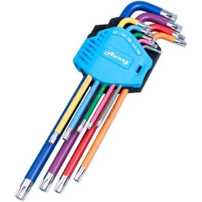 Awang 9tlg Torx Winkelschlüsselsatz mit Griff, Innensechskantschlüssel TX