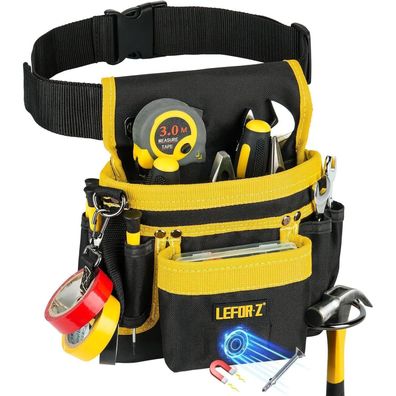LEFOR·Z Magnetischer Werkzeuggürtel mit 14 Taschen, Verstellbar & Abnehmbar für