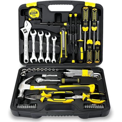 DOWELL 61-teiliger Werkzeugkasten für Mechaniker und Haushalt, inkl