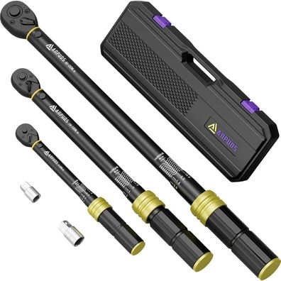 ANPUDS 5-teiliges Drehmomentschlüssel Set 1/4", 3/8", 1/2", 3-330 Nm, ±3