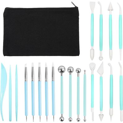 TOPCZY Pottery Modelierwerkzeug Set, 26-teiliges Clay Tools Set mit Tasche für