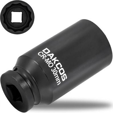 DAKCOS 30mm 12-Kant Vielzahn Schlagschrauber Nuss | 1/2 Zoll Antrieb | CR-MO