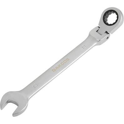 DAKCOS Kombi-Ratschenschlüssel 13mm mit Gelenk - CR-V Stahl, mattiert