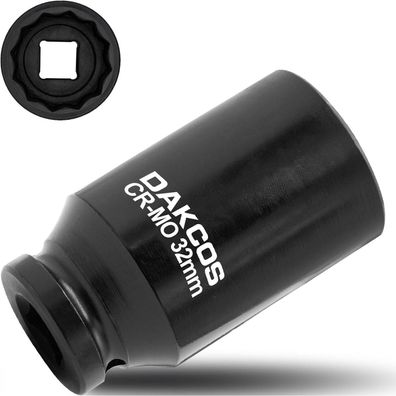 DAKCOS 32mm Vielzahn Nuss, 1/2 Zoll Antrieb, Schlagschrauber, Antriebswellen