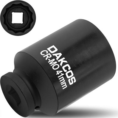 DAKCOS 41mm Vielzahn Nuss für Antriebswellen | 1/2" Antrieb | CR-MO