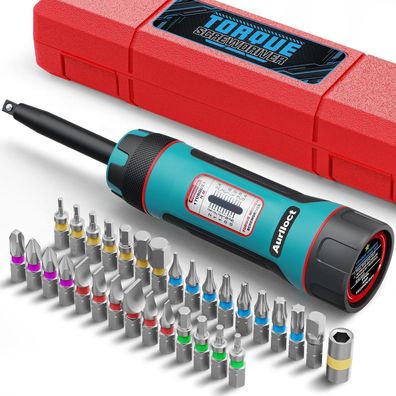 Aurlloct Langer Drehmomentschraubendreher Satz 32-tlg, 0.4-2.4 Nm, 1/4 Zoll
