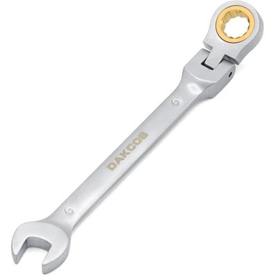 DAKCOS Kombi-Ratschenschlüssel 6mm mit Gelenkkopf, CR-V, mattiert