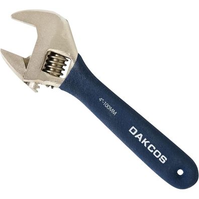 DAKCOS Rollgabelschlüssel 4"/100 mm, verstellbar bis 15mm Maulweite, mit