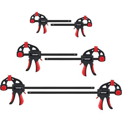 Maxpower Schnellspannzwingen Set, 6 Stück (150mm/300mm/600mm)