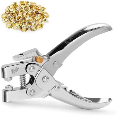 Nutmanel Profi Ösenzange Set mit 100 Metallösen (Ø 5mm) für Stoffe, PVC-Banner