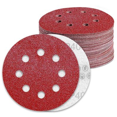 Awutzut Schleifpapier 125mm Klett 40 Körnung Schleifscheiben für 8 Loch