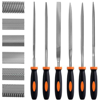 Preciva Feilen Set 6-teilig Werkstattfeile für grobe Zerspanung und Schruppen