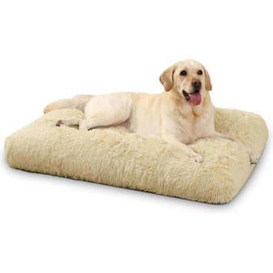 KSIIA Hundebett 90x60cm, Plüsch Hundekissen für große Hunde, waschbar
