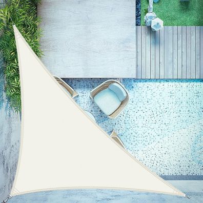 LOVE STORY Sonnensegel Dreieckig 3x3x4.25m Wasserdicht Cremeweiß - UV-Schutz