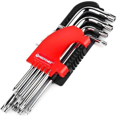 Maxpower 9-tlg. Langer Torx Winkelschlüssel Satz T10-T50, Cr-V-Stahl