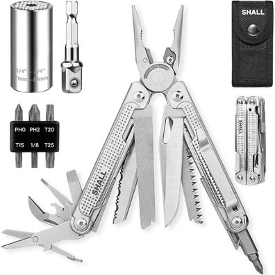 SHALL 18-in-1 Multitool Zange mit Schraubendreher-Bits und