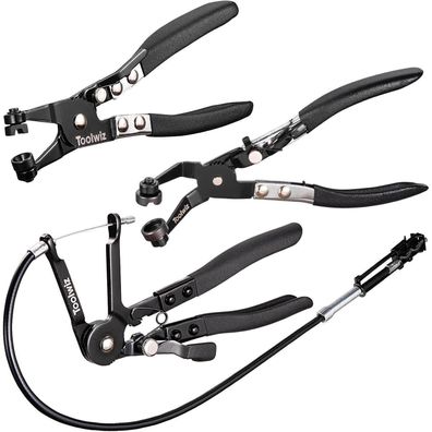 Toolwiz 3-teiliges Schlauchklemmenzangen-Set Kfz mit 68,6 cm Reichweite
