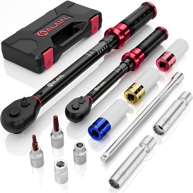 ALAIAL 12-tlg. Drehmomentschlüssel Set 1/2" (20-220Nm) & 3/8" (5-60Nm)