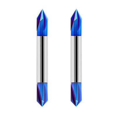Focstol 2 Stück V-Nutfräser 60/90 Grad, 6,35mm Schaft, Nano-Blau-Beschichtung