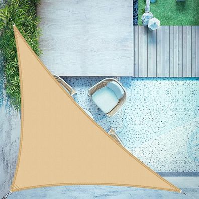 LOVE STORY Sonnensegel Dreieckig 3x3x4.25m Wasserdicht Sandbeige - 95