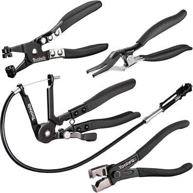 Toolwiz 4-teiliges Schlauchschellenzangen-Set für Kfz-Reparaturen, inkl