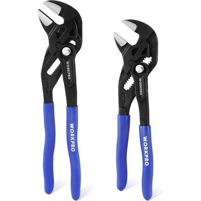 Workpro Zangenschlüssel-Set 2-teilig, 180mm & 255mm, Cr-V-Stahl, Parallele