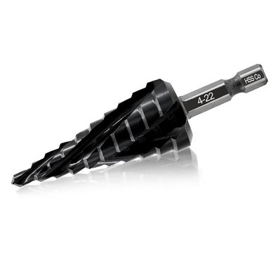 Focstol Cobalt Stufenbohrer 4-22mm HSS M35 mit Schnellwechsel-Sechskantschaft