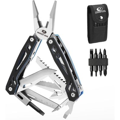 Mossy Oak 22-in-1 Multifunktionszange aus Edelstahl, faltbar, mit 4 Bits und