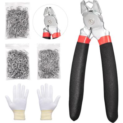 Spurtar Abgewinkeltes Schweineringzangen-Set mit 360 verzinkten Ringen (3/4"